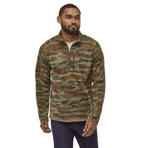 Patagonia Men's 1/4 Zip Better Sweater Pullover Jacket Green Camouflage Small